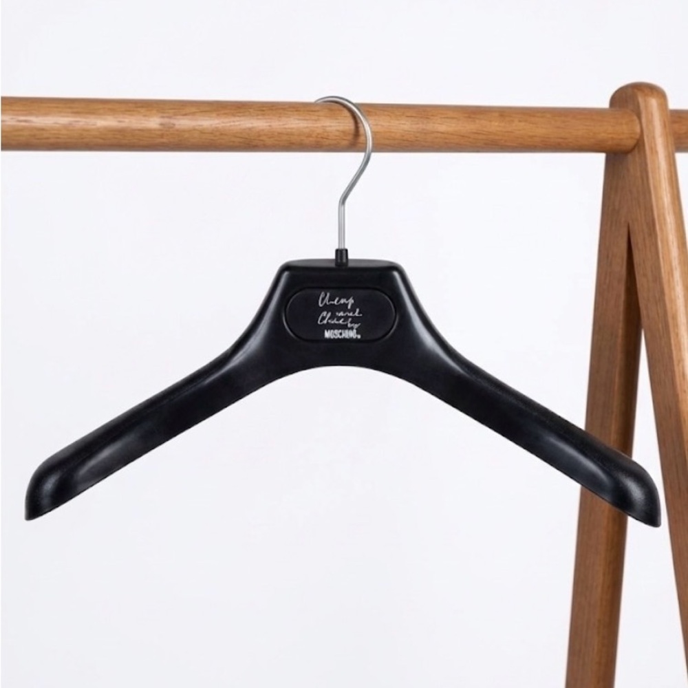 Moschino Cheap and Chic Black Plastic Hanger Designer Store Display 15"
